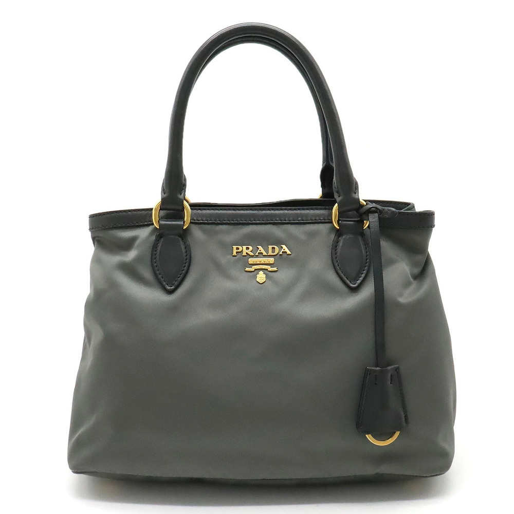 Prada Handbag Tote Bag Leather Gray ARDESIA Shoulder Strap